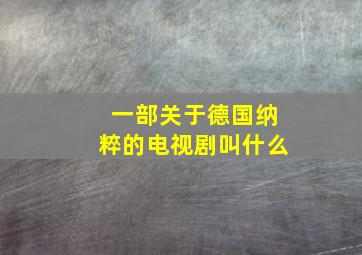 一部关于德国纳粹的电视剧叫什么