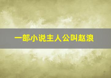 一部小说主人公叫赵浪