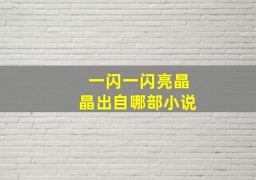 一闪一闪亮晶晶出自哪部小说