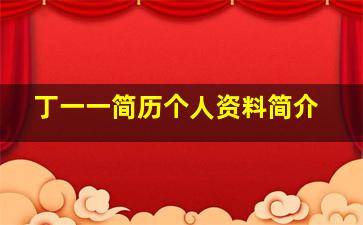 丁一一简历个人资料简介