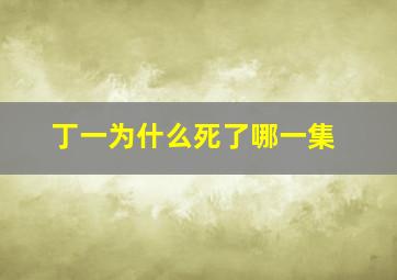 丁一为什么死了哪一集