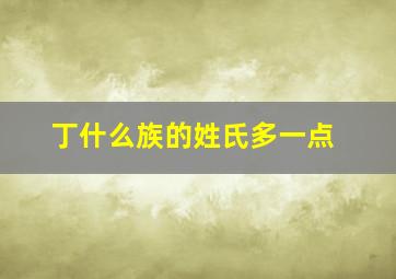 丁什么族的姓氏多一点