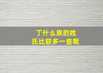 丁什么族的姓氏比较多一些呢