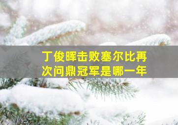 丁俊晖击败塞尔比再次问鼎冠军是哪一年