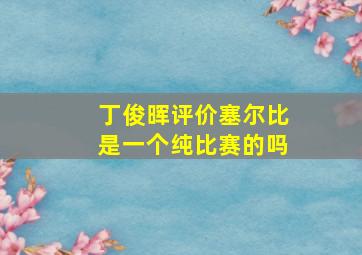 丁俊晖评价塞尔比是一个纯比赛的吗