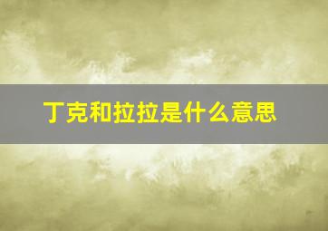 丁克和拉拉是什么意思