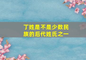 丁姓是不是少数民族的后代姓氏之一