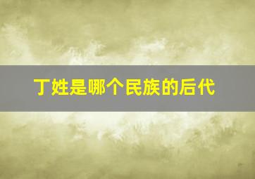 丁姓是哪个民族的后代