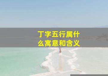 丁字五行属什么寓意和含义