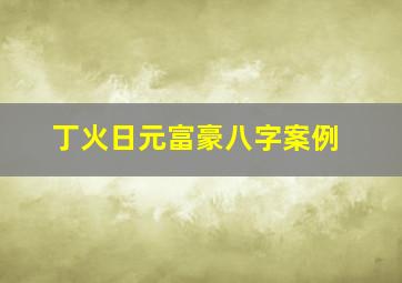 丁火日元富豪八字案例