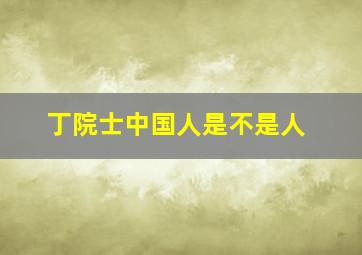 丁院士中国人是不是人