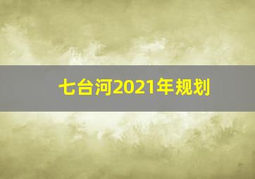 七台河2021年规划