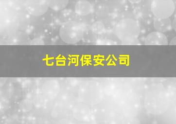 七台河保安公司