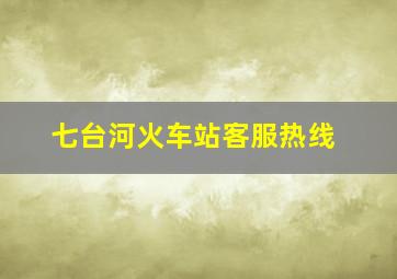 七台河火车站客服热线