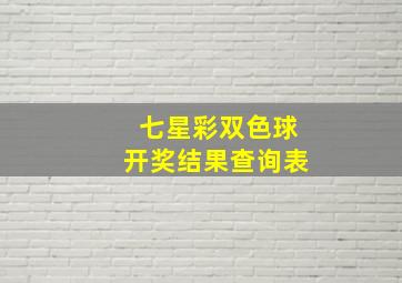 七星彩双色球开奖结果查询表