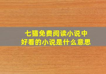 七猫免费阅读小说中好看的小说是什么意思