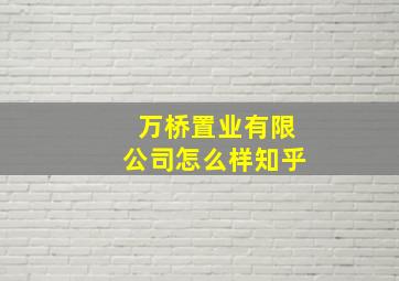 万桥置业有限公司怎么样知乎