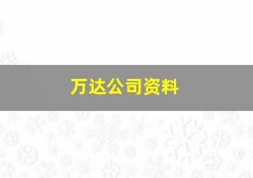 万达公司资料