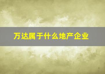 万达属于什么地产企业