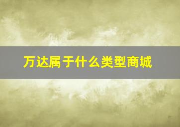 万达属于什么类型商城