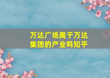 万达广场属于万达集团的产业吗知乎