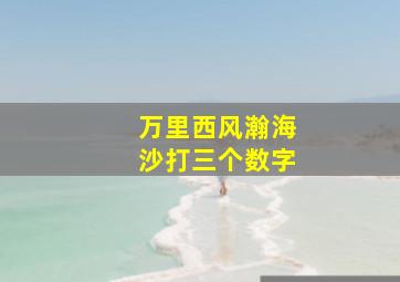 万里西风瀚海沙打三个数字