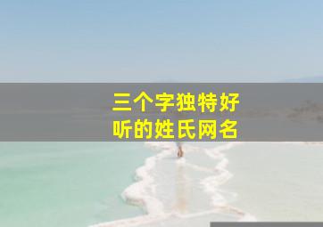 三个字独特好听的姓氏网名