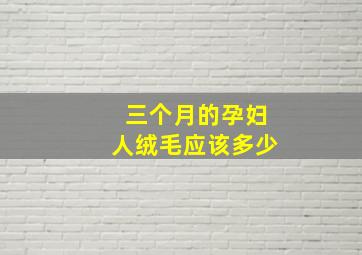 三个月的孕妇人绒毛应该多少