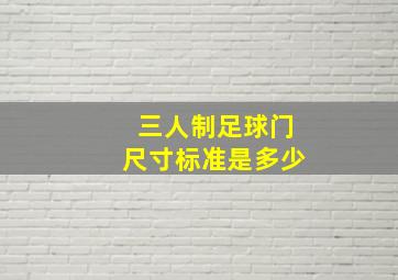 三人制足球门尺寸标准是多少