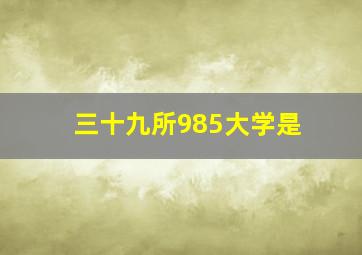 三十九所985大学是