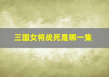 三国女将战死是哪一集