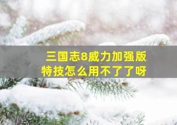 三国志8威力加强版特技怎么用不了了呀