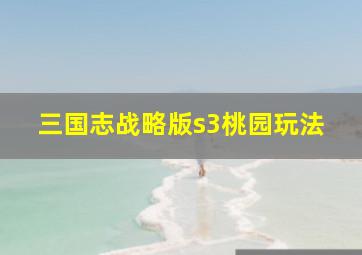 三国志战略版s3桃园玩法