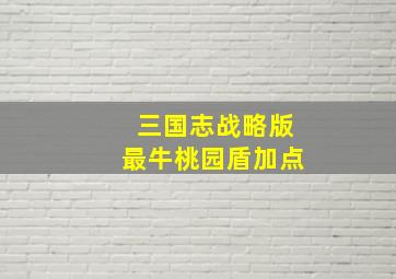 三国志战略版最牛桃园盾加点