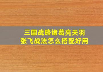 三国战略诸葛亮关羽张飞战法怎么搭配好用