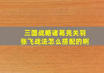 三国战略诸葛亮关羽张飞战法怎么搭配的啊