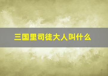 三国里司徒大人叫什么