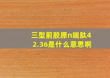 三型前胶原n端肽42.36是什么意思啊