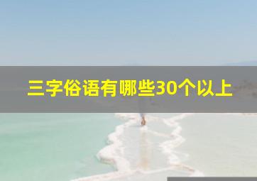 三字俗语有哪些30个以上