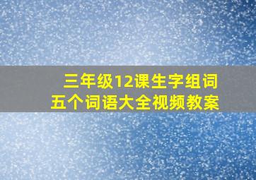 三年级12课生字组词五个词语大全视频教案