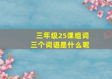 三年级25课组词三个词语是什么呢