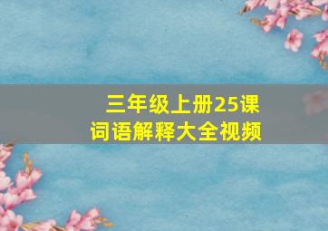 三年级上册25课词语解释大全视频