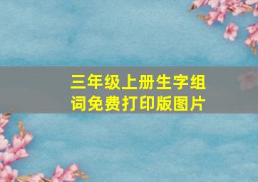 三年级上册生字组词免费打印版图片