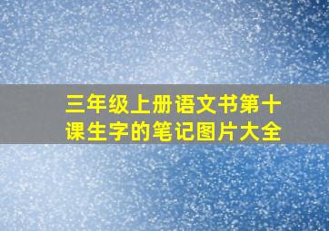 三年级上册语文书第十课生字的笔记图片大全