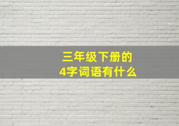 三年级下册的4字词语有什么