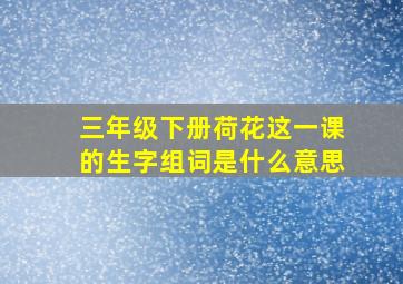 三年级下册荷花这一课的生字组词是什么意思