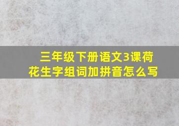 三年级下册语文3课荷花生字组词加拼音怎么写