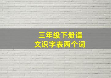 三年级下册语文识字表两个词