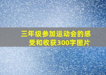 三年级参加运动会的感受和收获300字图片