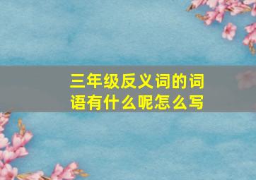 三年级反义词的词语有什么呢怎么写